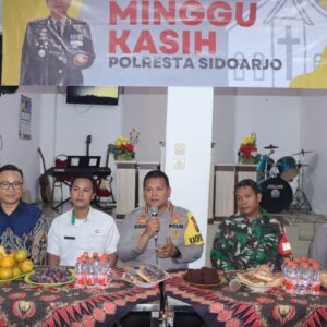 Minggu Kasih Polresta Sidoarjo, Ngobrol Kamtibmas Bersama Umat Nasrani