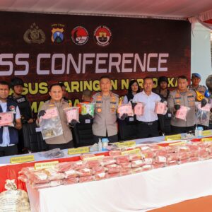 Kapolda Jatim Pimpin Rilis Ungkap Kasus Narkoba Jaringan Antar Provinsi, Sita 144 Kilogram Sabu