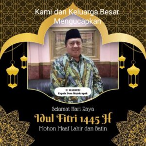 H. Warsubi, SH. Msi, Ketua AKD Jombang dan Kepala Desa Mojokrapak Tembelang, Menucapkan Selamat Hari Raya Idul Fitri 1 Syawal 1445 H