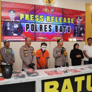 *Kurang Dari 12 Jam Polres Batu Berhasil Amankan Tersangka Penembakan Tukang Bakso*