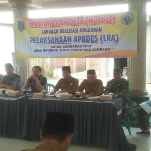 Musyawarah Desa Laporan Realisasi Anggaran Pelaksanaan APBDES TA 2024 Desa Ngudirejo,Diwek,Jombang