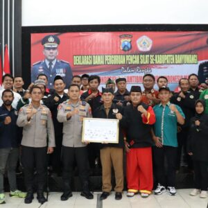 *Harkamtibmas Polresta Banyuwangi Fasilitasi Deklarasi Damai Perguruan Pencak Silat di Bumi Blambangan*