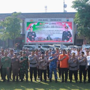 Perkuat Kolaborasi Hadapi Kekeringan dan Karhutla, Polres Jombang Gelar Apel Siaga Bencana