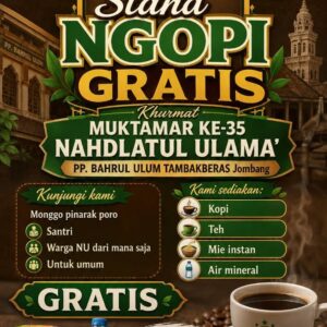 Stand Ngopi Gratis Menjelang Pelaksanaan Muktamar Ke 35 NU di PP Tambakberas Kabupaten Jombang