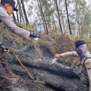 *Tembus Ketinggian 1.800 MDPL, Tim Gabungan Polres Blitar Jinakkan Api di Gunung Buthak*